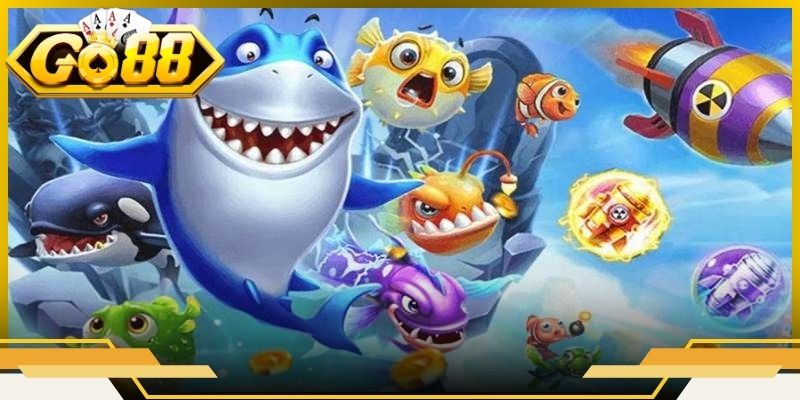Sảnh bắn cá với hình ảnh Tôn Ngộ Không và các hiệu ứng chuyển động 