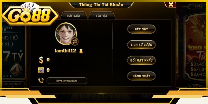 Các bước thao tác nạp tiền Go88 chi tiết, đơn giản